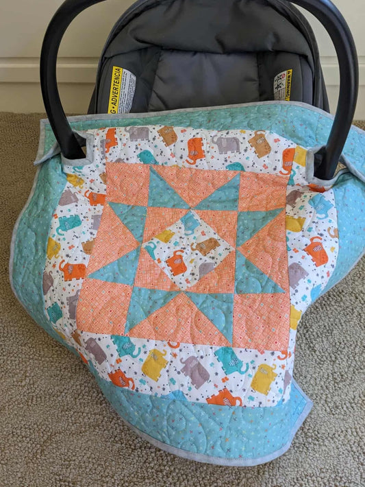 No-Slip Car Seat Coverlet - Digital Pattern