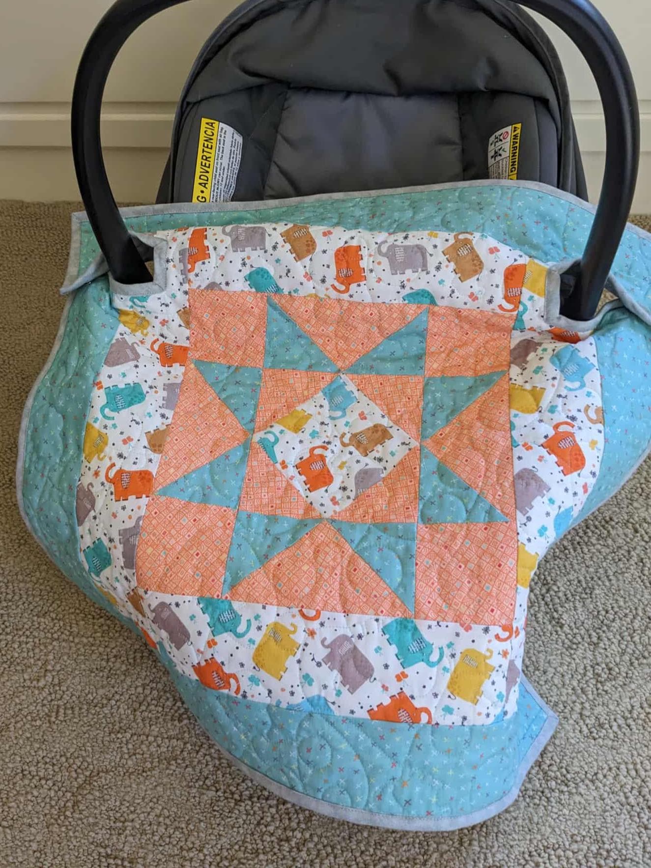 No-Slip Car Seat Coverlet - Digital Pattern