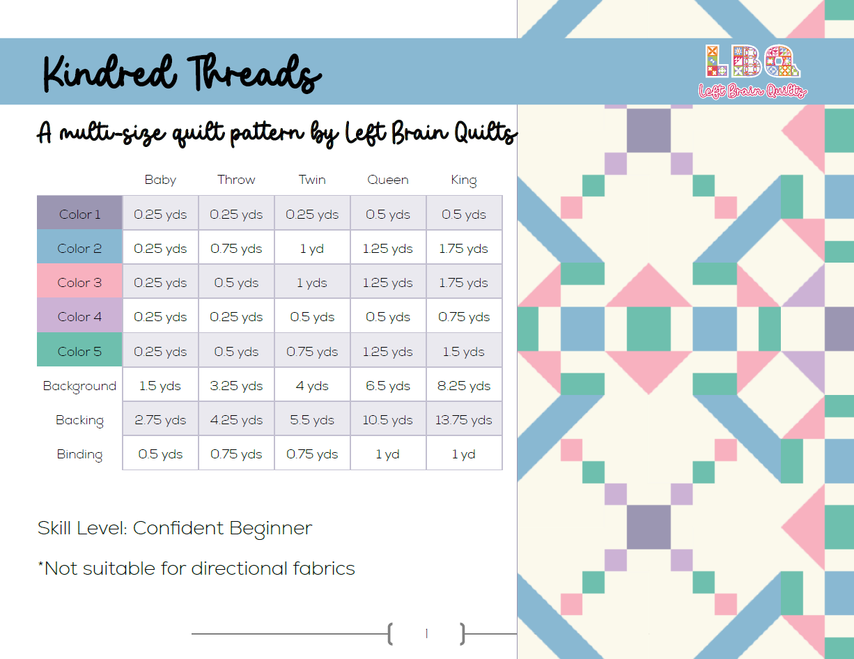 The Kindred Threads Quilt - Physical Pattern
