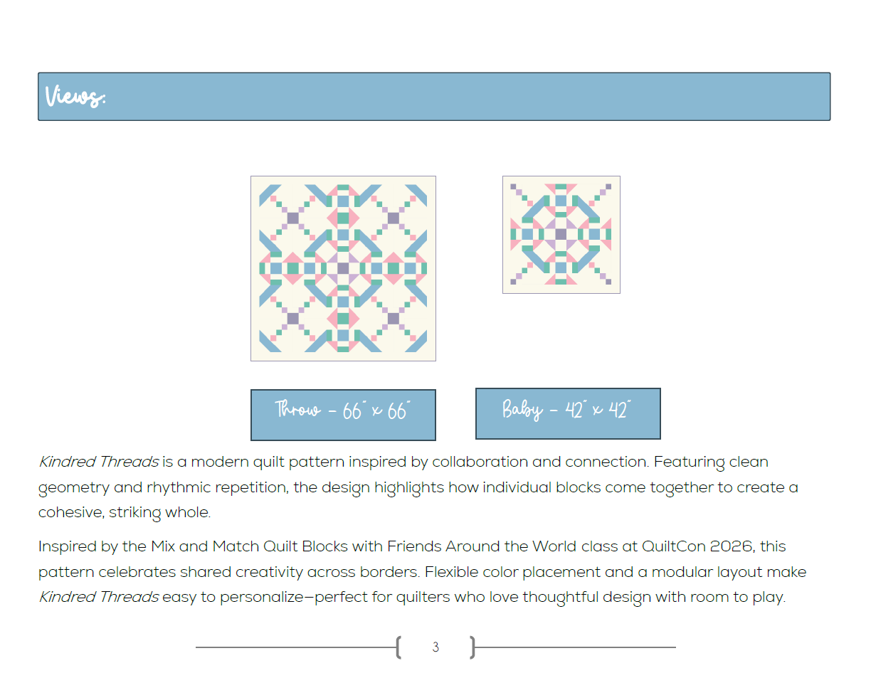 The Kindred Threads Quilt - Physical Pattern