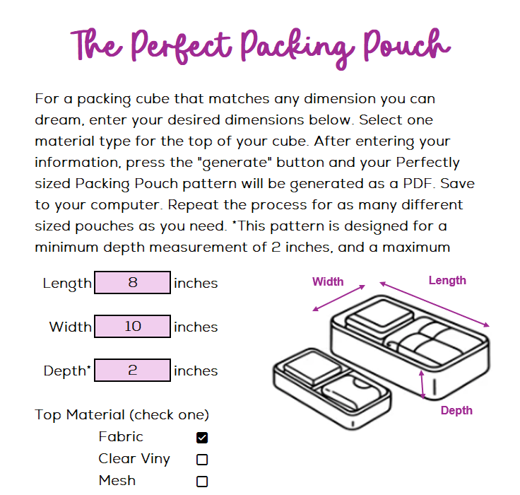 The Perfect Packing Pouch - Digital Pattern